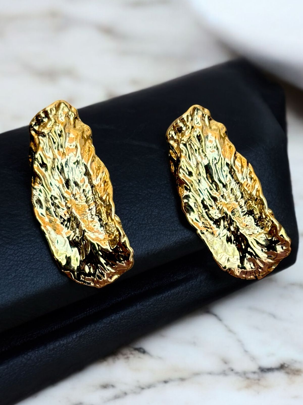 Trapezoid Irregular Stud Earrings | Gold Tone | Anti-Tarnish Finish | Modern Minimalist Earrings for Women