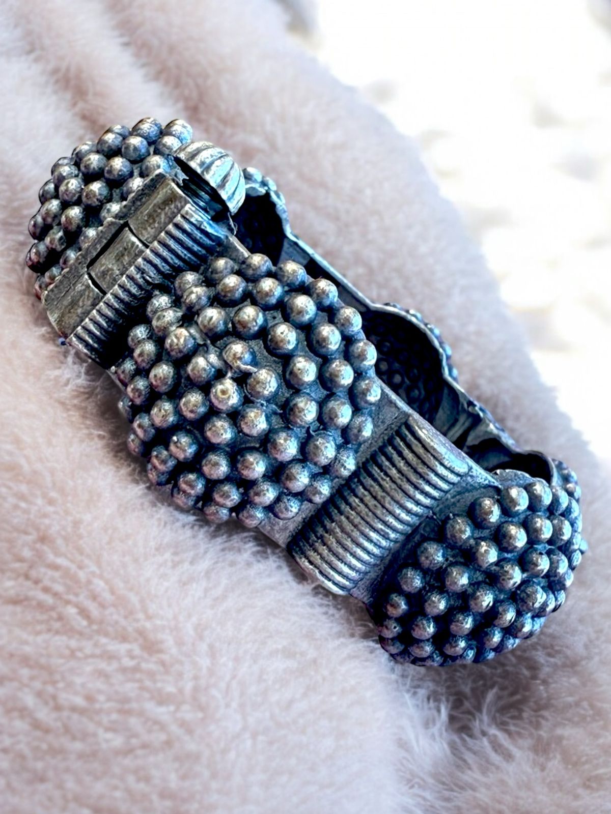 Handmade Oxidised Brass Beaded Kada Bracelet for Women – Free Size Ethnic Indian Bangle