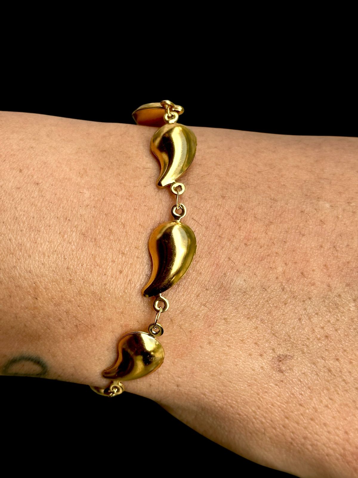 Ambi-Shaped Bracelet for Women | Gold Tone | Anti-Tarnish Finish | Adjustable Handcrafted Indian Jewelry