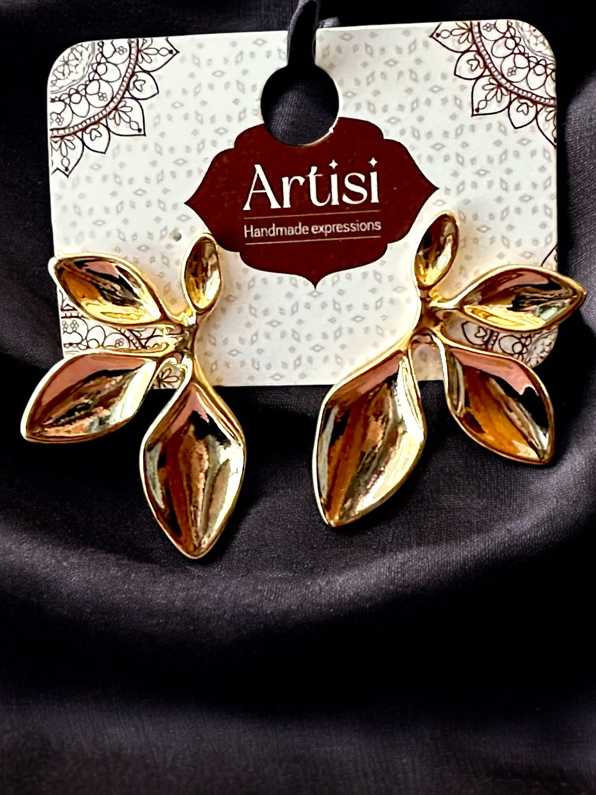 Petal Dazzle Stud Earrings | Gold Tone | Anti-Tarnish Finish | Elegant Floral Studs for Women