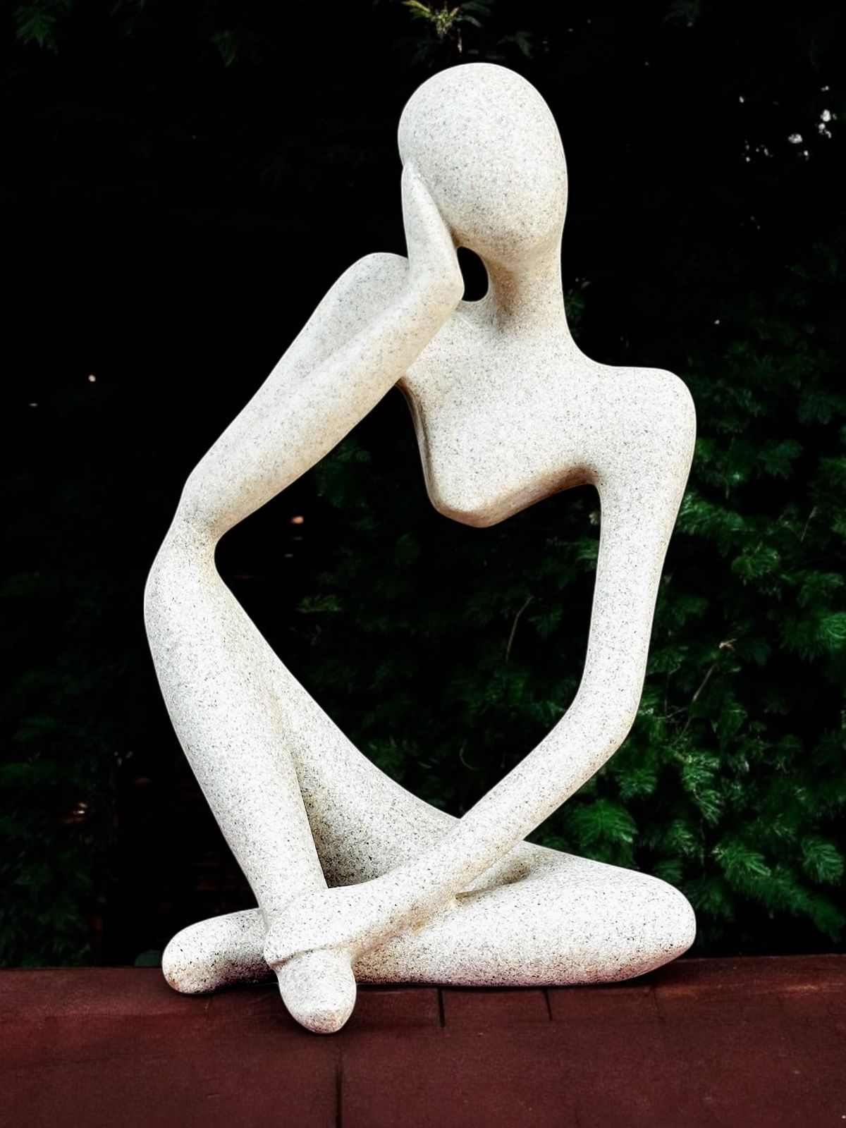 Abstract Thinker Resin Sculpture – Sand Finish (8 Inch)
