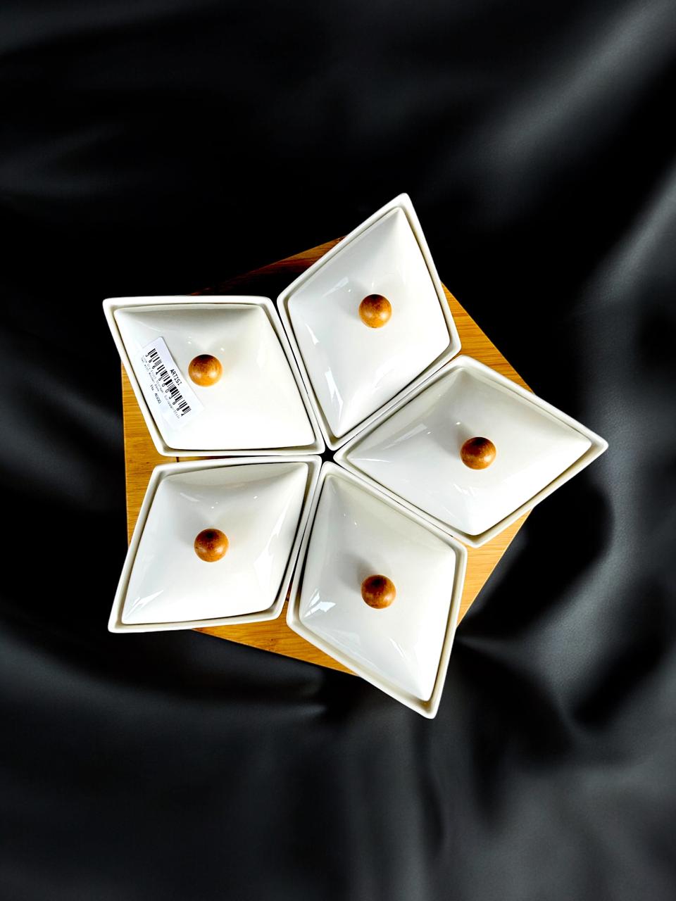 Luxe Dry Fruit Storage: European-Style Set with Wooden Base