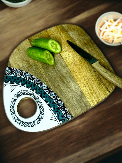 Wood Enamel Print Chopping/ Serving Board