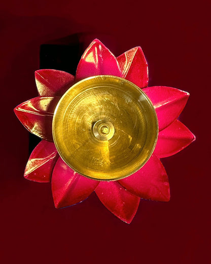 Brass Lotus Shaped Diya/ Deepak - inches