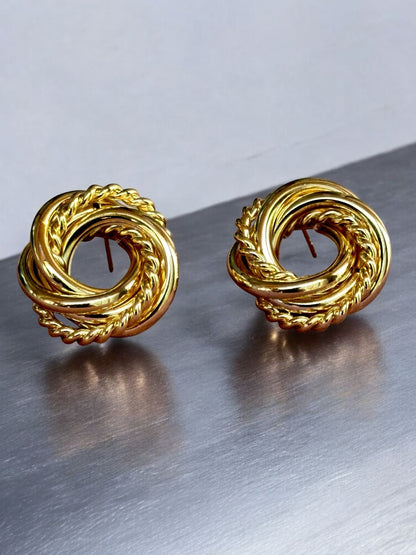 Spiral Multistrand Earrings | Gold Tone Anti-Tarnish Finish | Lightweight Imported Statement Earrings for Women