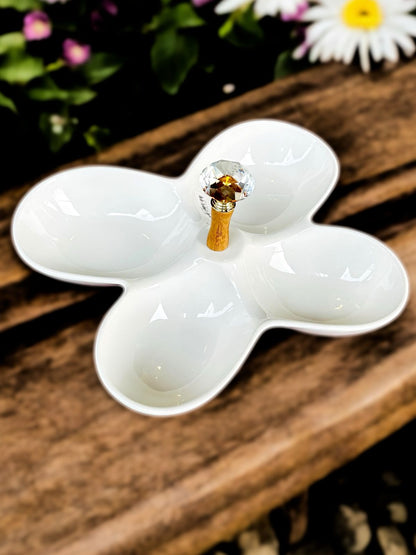 Classic Charm: Ceramic Snack Tray in European Style