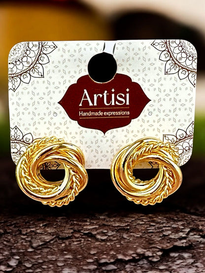 Spiral Multistrand Earrings | Gold Tone Anti-Tarnish Finish | Lightweight Imported Statement Earrings for Women
