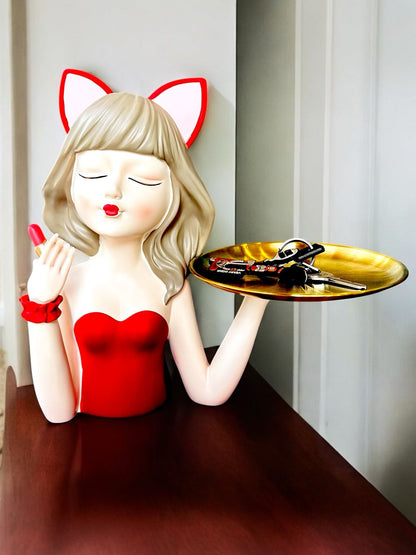 Graceful Elegance: Lady with Accessory Tray Decor