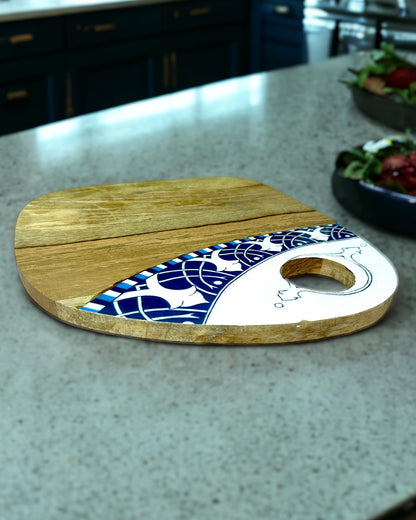 Wood Enamel Print Chopping/ Serving Board