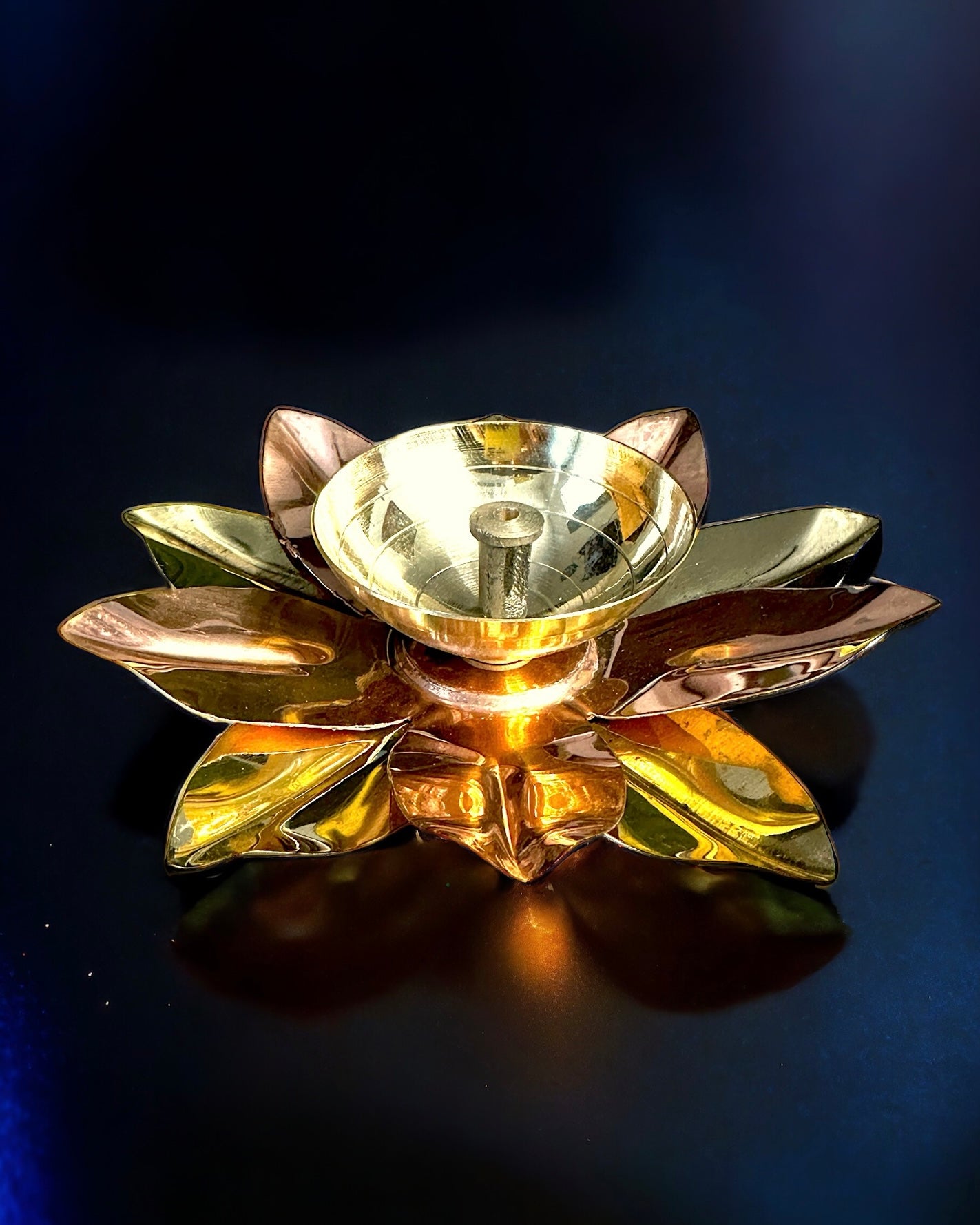 Brass Lotus Shaped Diya/ Deepak - 5 inches