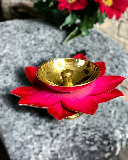 Brass Lotus Shaped Diya/ Deepak - inches