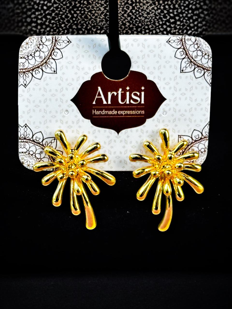 Radiant Elegance: Imported Golden Multi-Strand Studs