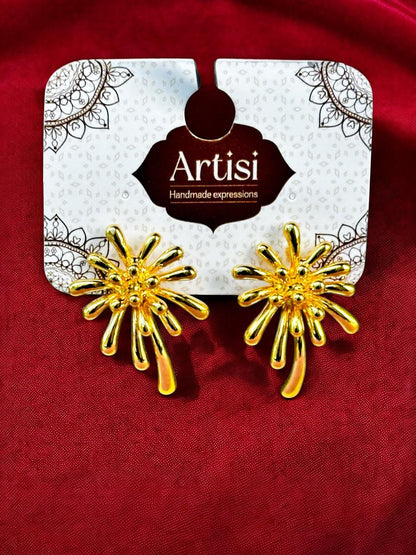 Radiant Elegance: Imported Golden Multi-Strand Studs