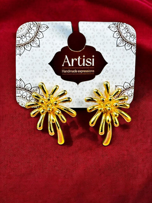 Radiant Elegance: Imported Golden Multi-Strand Studs