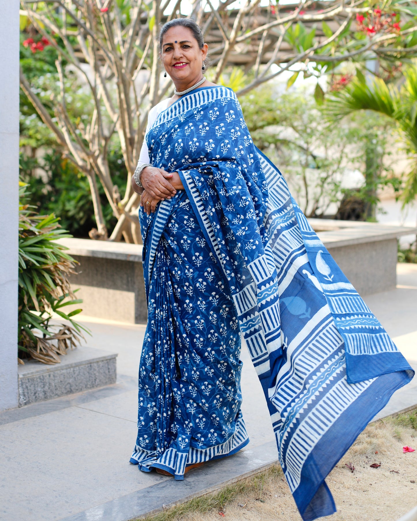 Handblock Bagru Print Cotton Saree