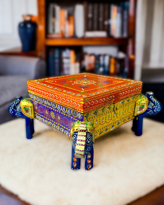 Handmade Elephant Trunk Multicolour Wooden Storage/ Organiser