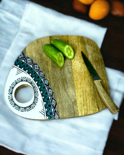 Wood Enamel Print Chopping/ Serving Board