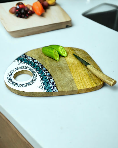 Wood Enamel Print Chopping/ Serving Board