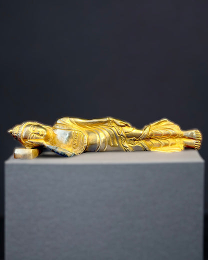 Sleeping Buddha Idol in Brass - 10 inches