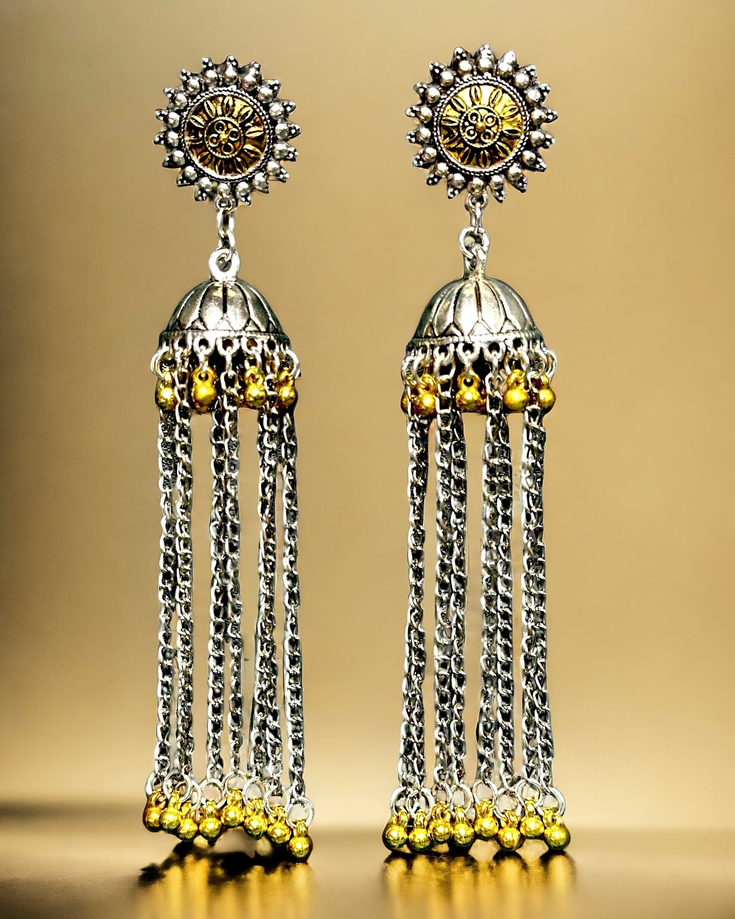 Oxidised Chandelier Jhumkas