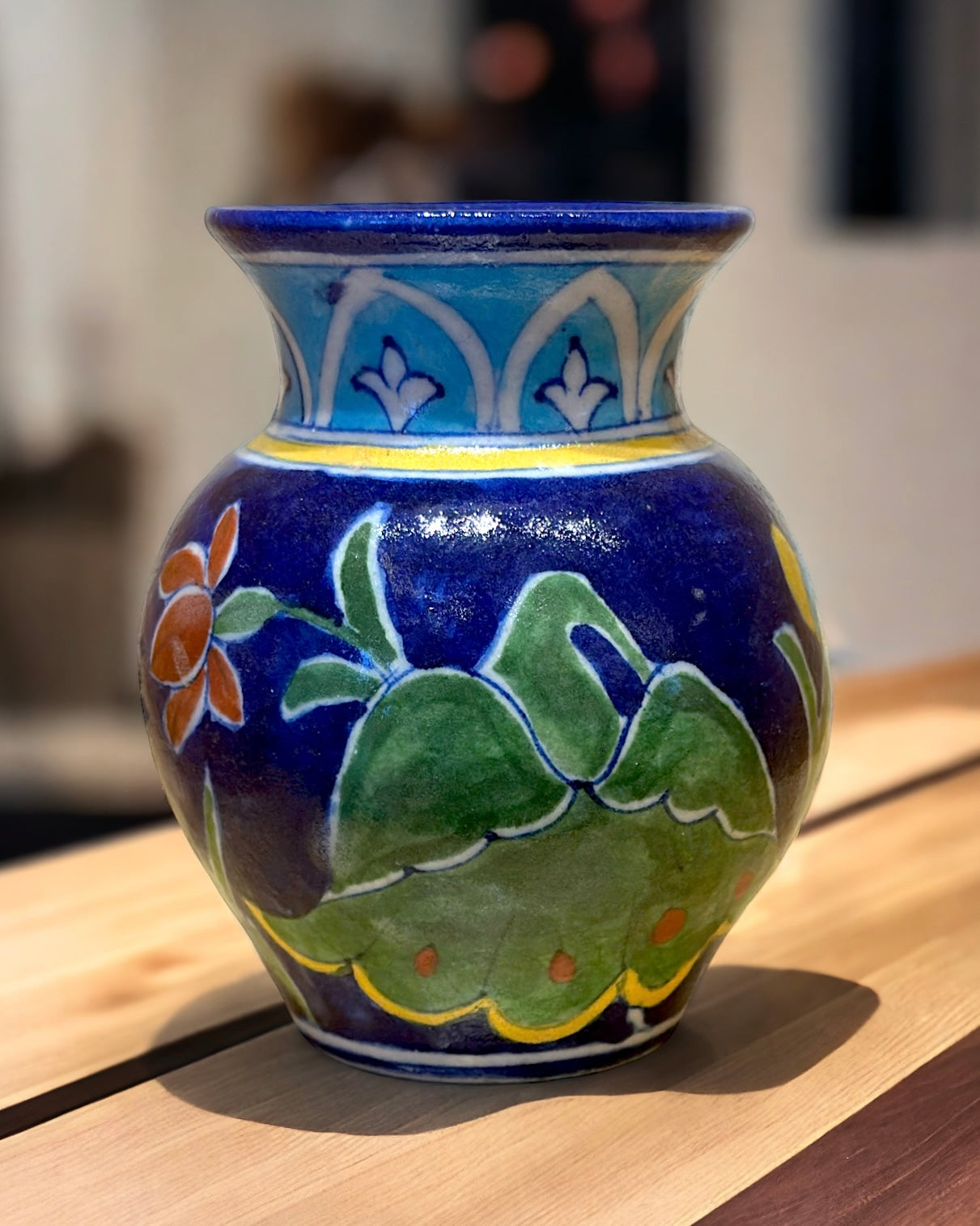 Blue Pottery Flower Vase