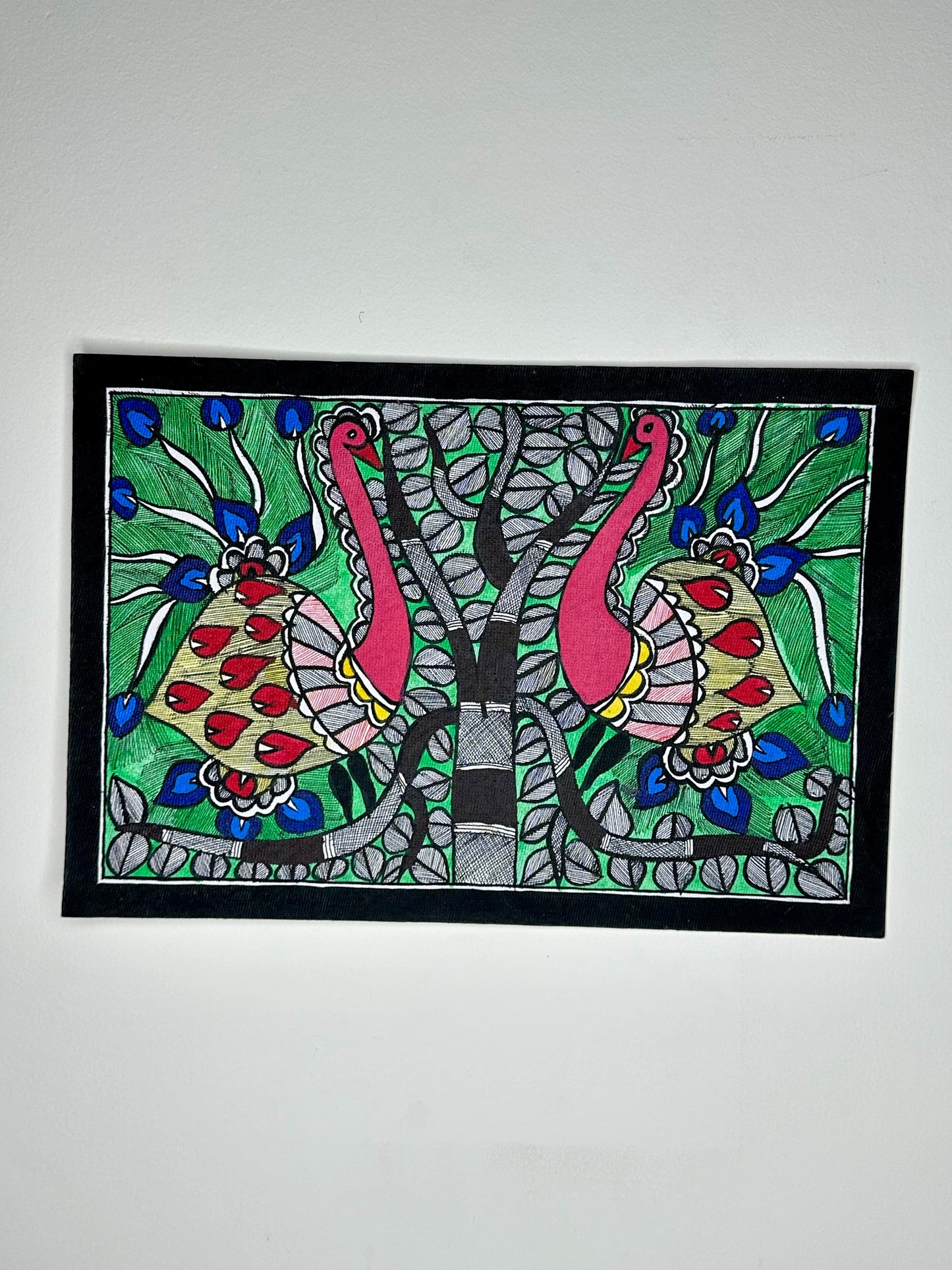 Madhubani Painting Peacocks - by National Award Winning Artist