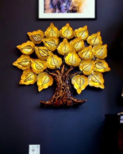 Wall Decor Tree with Lights in Metal