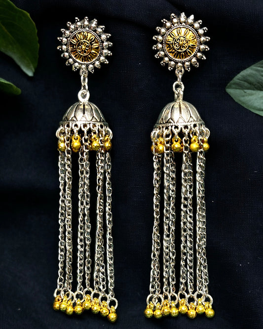 Oxidised Chandelier Jhumkas