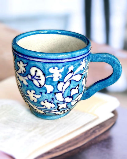 Blue Pottery Tea Coffee Mug Turquoise Blue Small- 3 inch