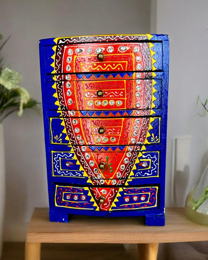 Hand-painted 5 Drawer Storage Box for Jewellery