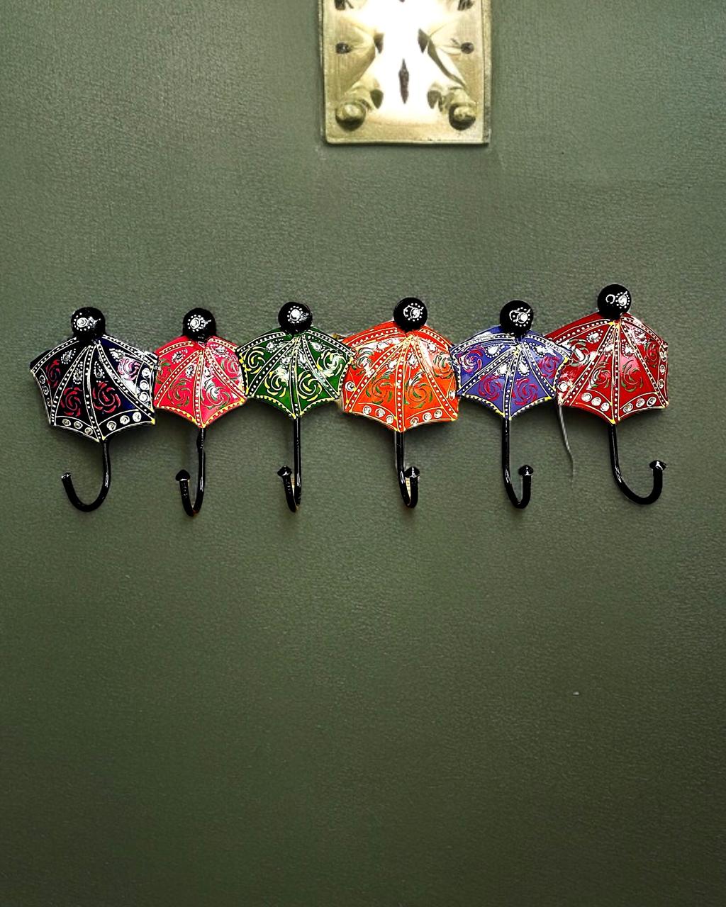 Hand-painted Umbrella Key Holder- Multicolour