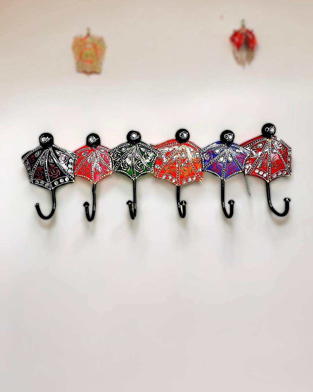 Hand-painted Umbrella Key Holder- Multicolour