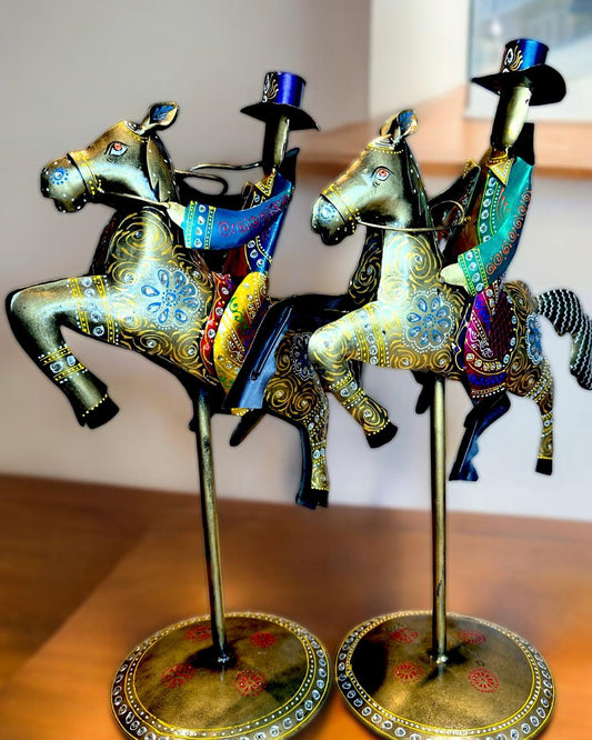 Hand-painted Cowboy Set in Metal