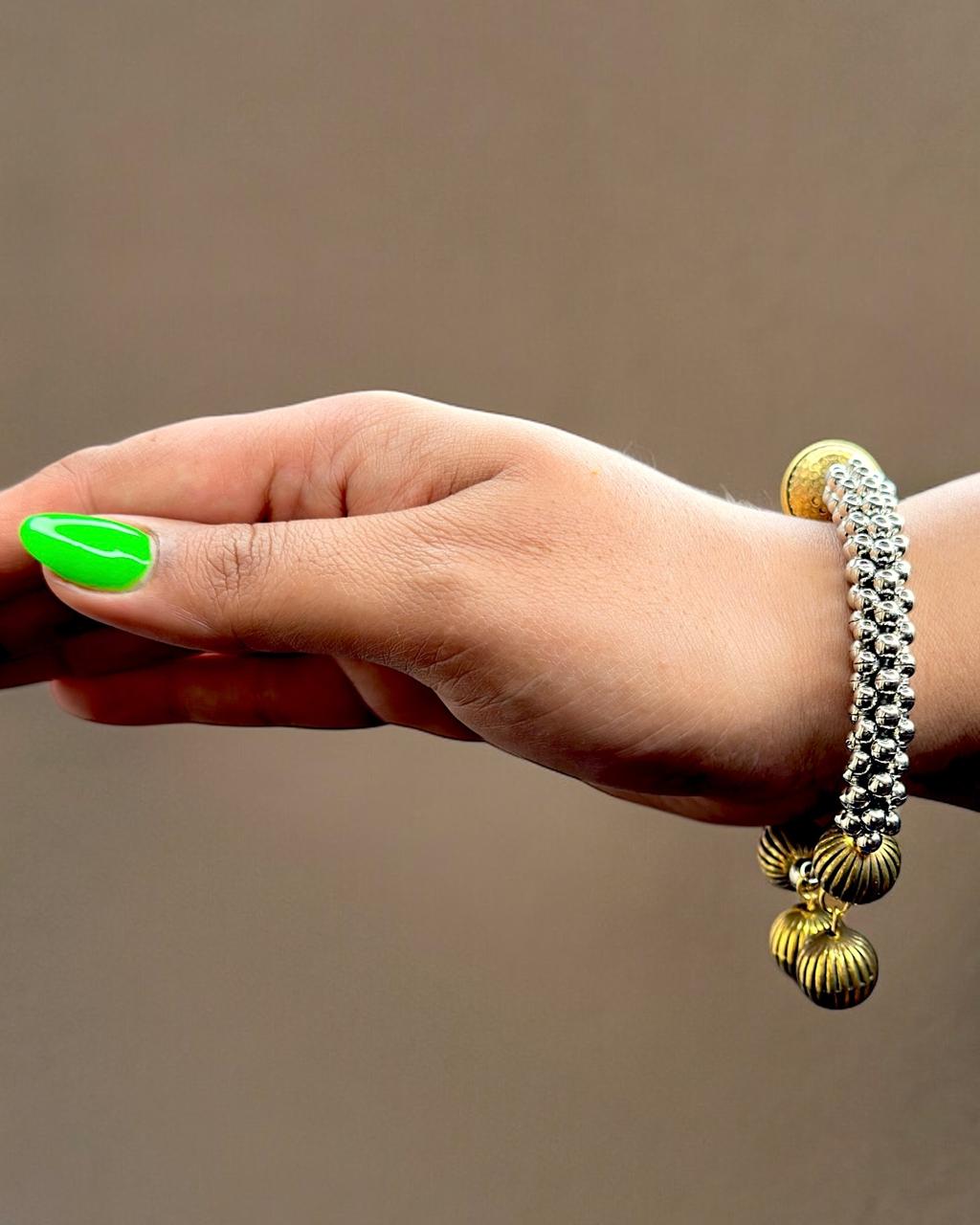 Oxidised Dual Tone Adjustable Bracelet