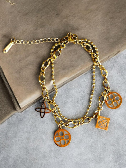 Assorted Charm Bracelet for Women | Gold Tone | Anti-Tarnish Finish | Adjustable Handcrafted Jewelry