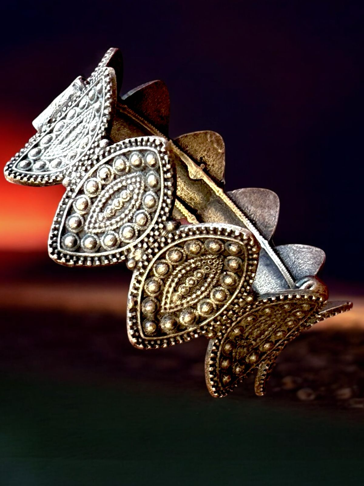 Handcrafted Oxidised Brass Leaf Design Bracelet – Antique Finish Ethnic Jewelry for Women