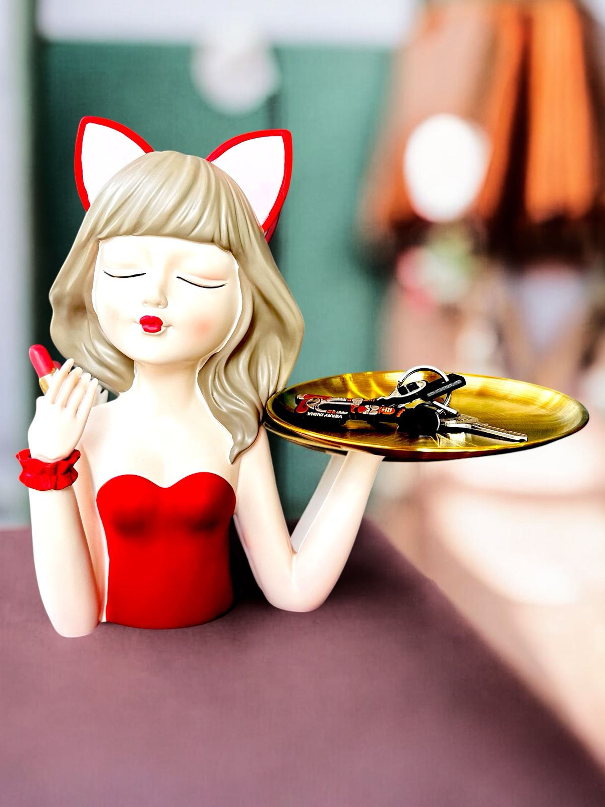 Graceful Elegance: Lady with Accessory Tray Decor