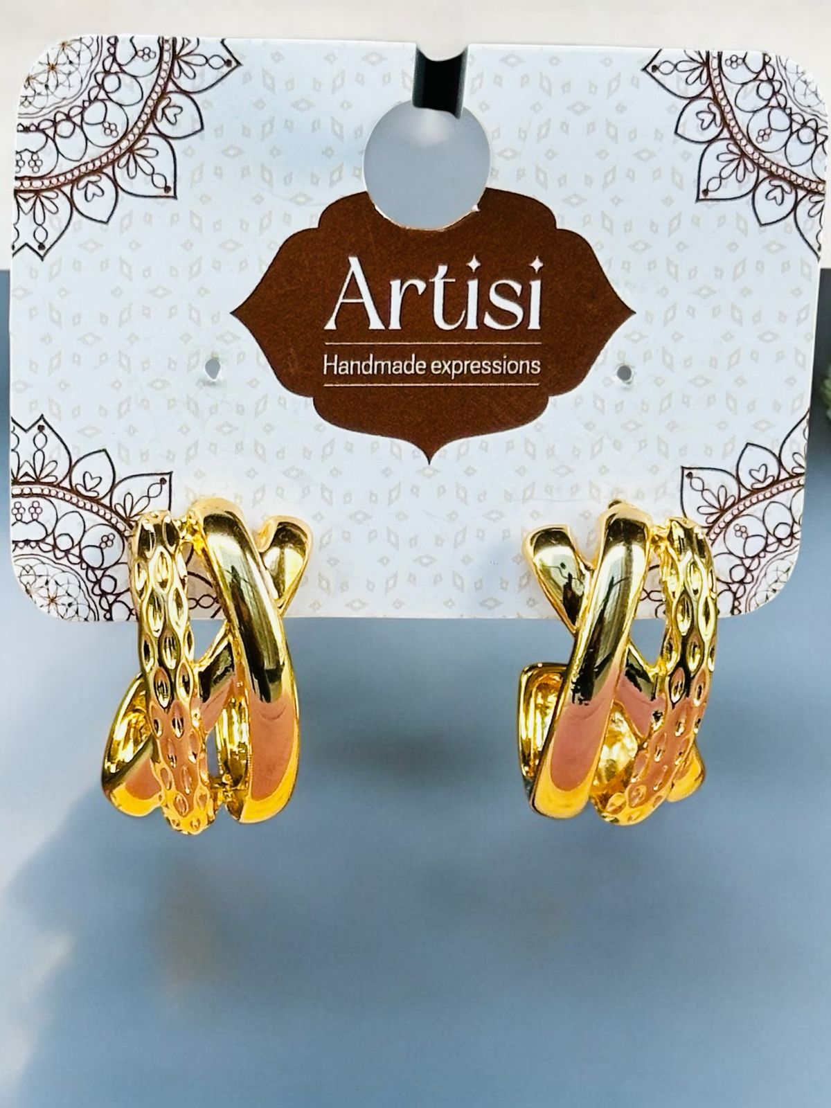 Luxe Layers: Imported Golden Multi-Ring Earrings